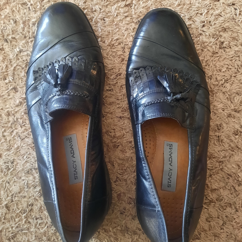 Stacy Adams Men’s Black Leather Tassel Loafers